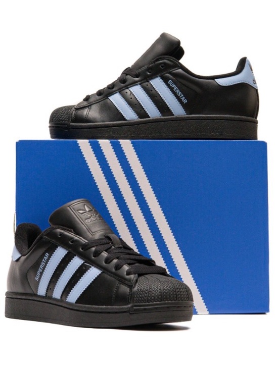 adidas Shoes - NIB [adidas] Superstar II Low Top Sneakers Black/Ash Blue Women’s 7 / Mens 5.5